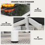 Voir la diapositive 6 : OUTSUNNY Ensemble de jardin 6 pers. 6 chaises empilables table plateau verre trempé 5 mm métal époxy gris textilène noir