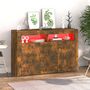 Voir la diapositive 3 : VIDAXL Buffet avec lumieres LED chene fume 115,5x30x75 cm