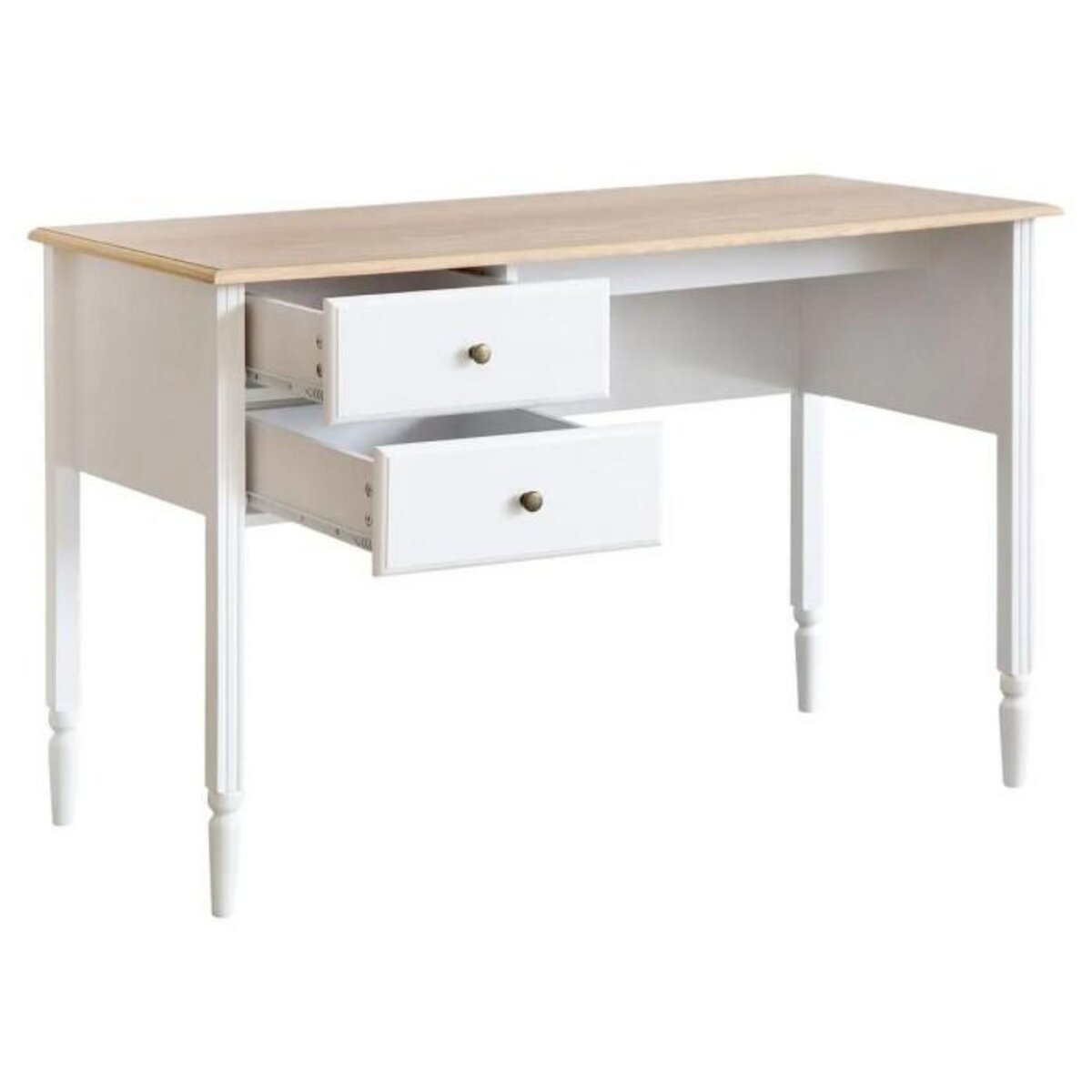 ATMOSPHERA Bureau 2 Tiroirs Design  Solen  120cm Blanc