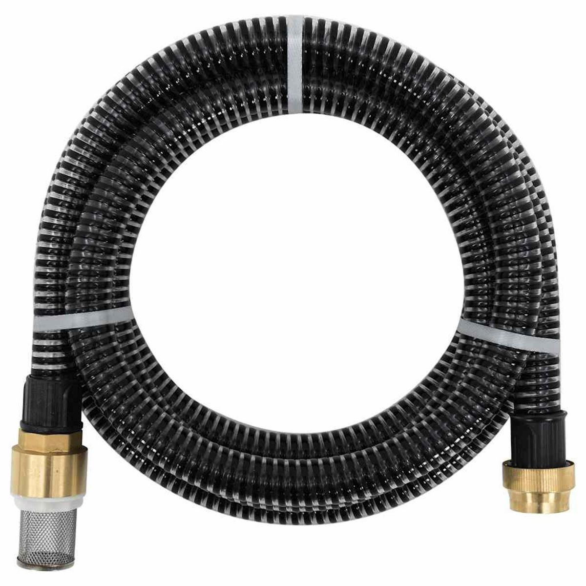 VIDAXL Tuyau d'aspiration avec raccords en laiton noir 1,1  20 m PVC