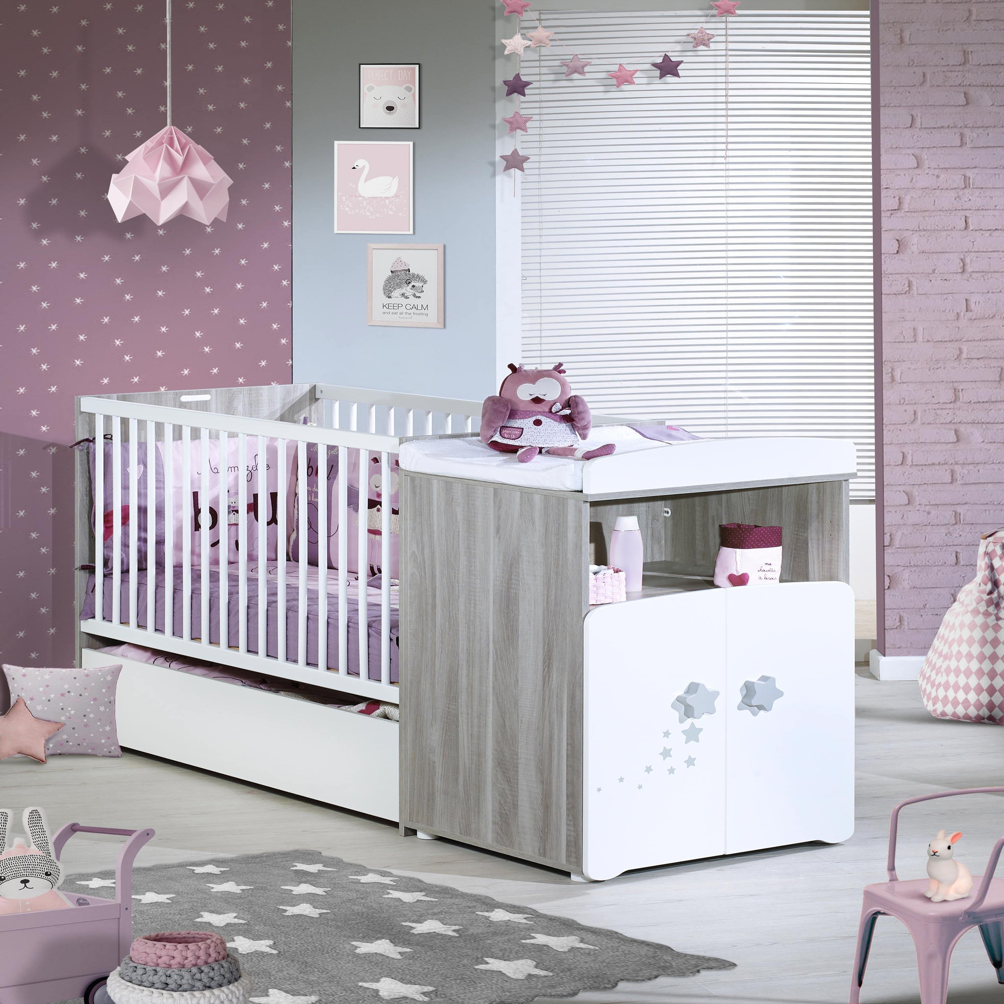 Voir la diapositive 3 : BABY PRICE Lit bébé combiné 60 x120 cm évolutif en 90x190 cm NEW NAO