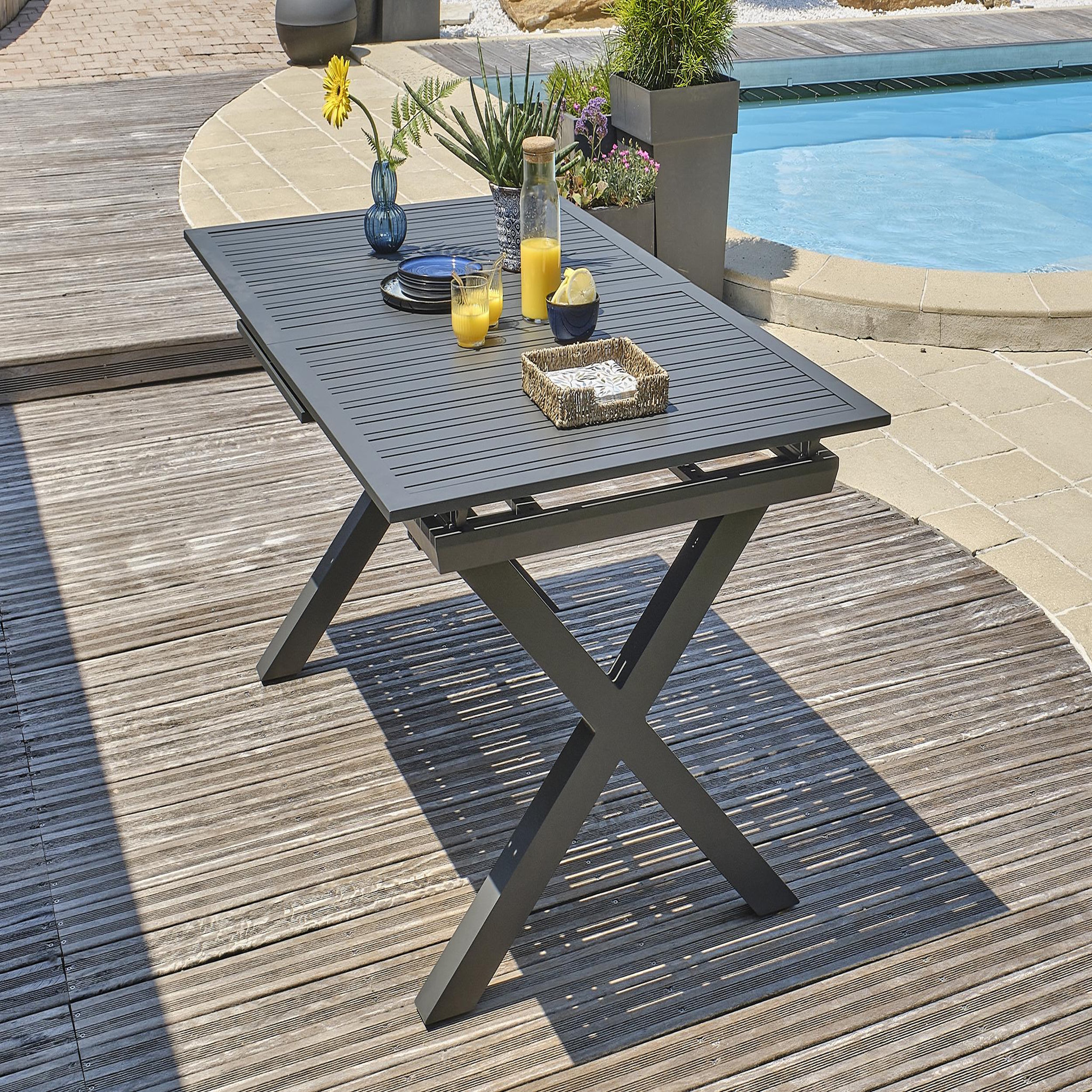 Voir la diapositive 2 : DCB GARDEN Table de jardin en aluminium