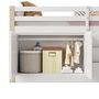 Voir la diapositive 5 : MERAX Lit combiné enfant mi hauteur 90x200cm mdf coloris blanc