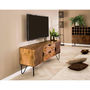 Voir la diapositive 1 : LISA DESIGN Mumbai - meuble tv - en bois massif de manguier - 135 cm