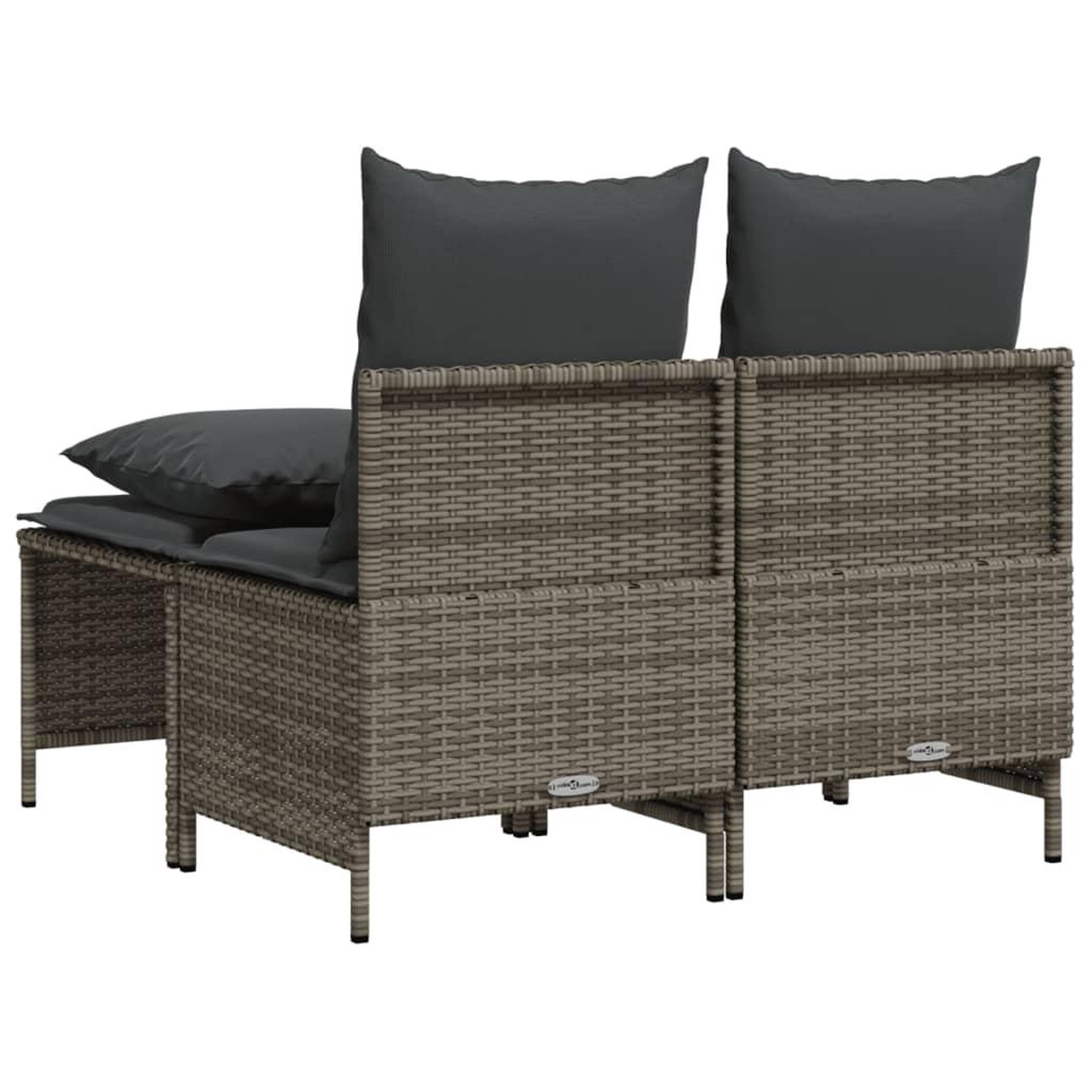 Voir la diapositive 5 : VIDAXL Salon de jardin 4 pcs avec coussins gris resine tressee