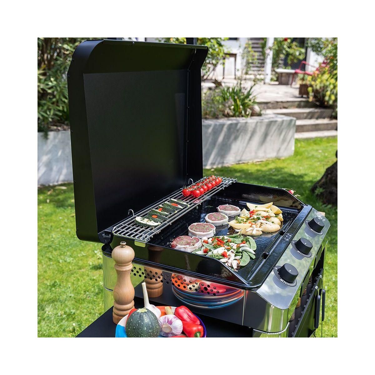 Eno Plancha gaz FUSION 75 cm Inox 3 brûleurs à poser, 70x40 cm