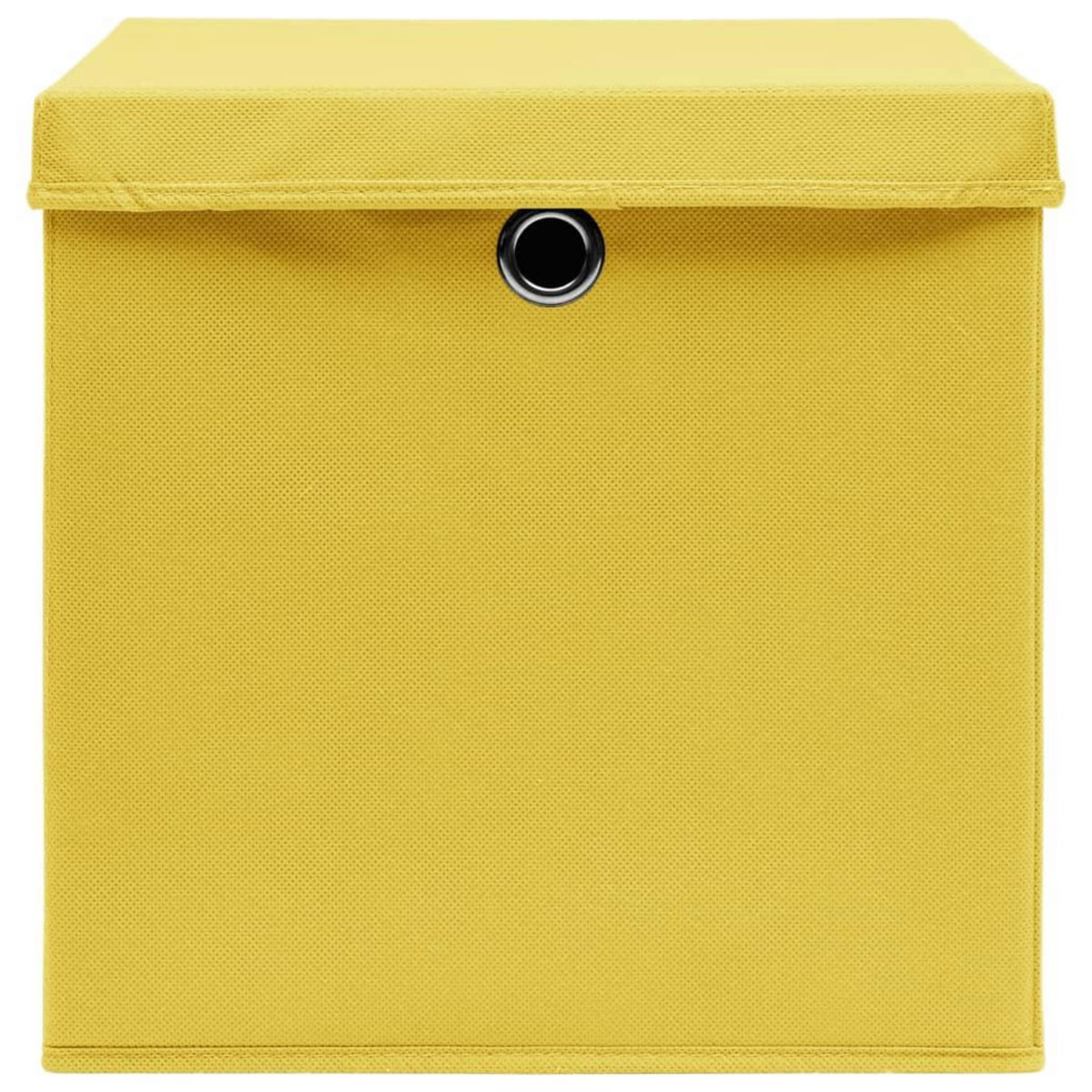 VIDAXL Boîtes de rangement avec couvercles 10 pcs 28x28x28 cm Jaune