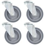 VIDAXL 4 pcs Roulettes pivotantes a trou de boulon 100 mm