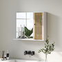 Voir la diapositive 2 : HOMCOM Miroir étagère style cosy - armoire miroir salle de bain 1 porte - bambou blanc