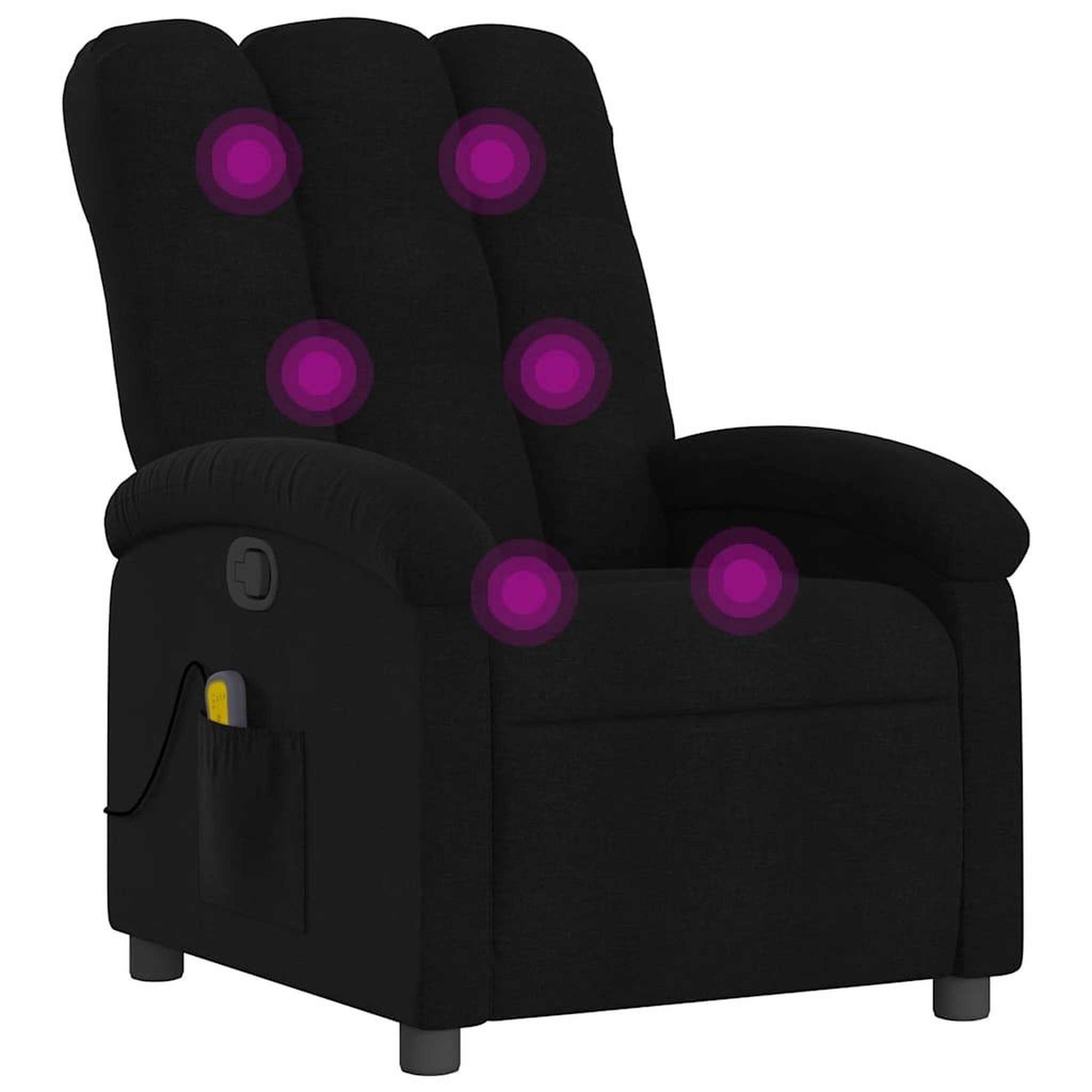 Voir la diapositive 2 : VIDAXL Fauteuil de massage inclinable Noir Tissu