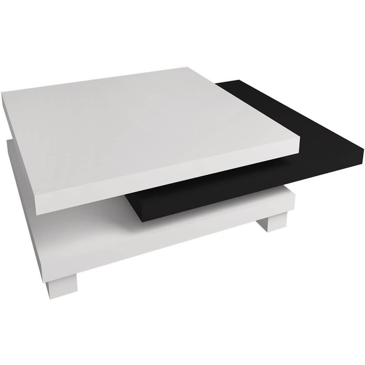 Habitat et Jardin Table basse  Elena  - 80 x 80 x 32 cm - Blanc / Noir