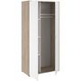 Voir la diapositive 4 : PARISOT Armoire de chambre - AALBORG - Blanc / Chene - 2 portes - 100 x 50,2 x 204,3 cm
