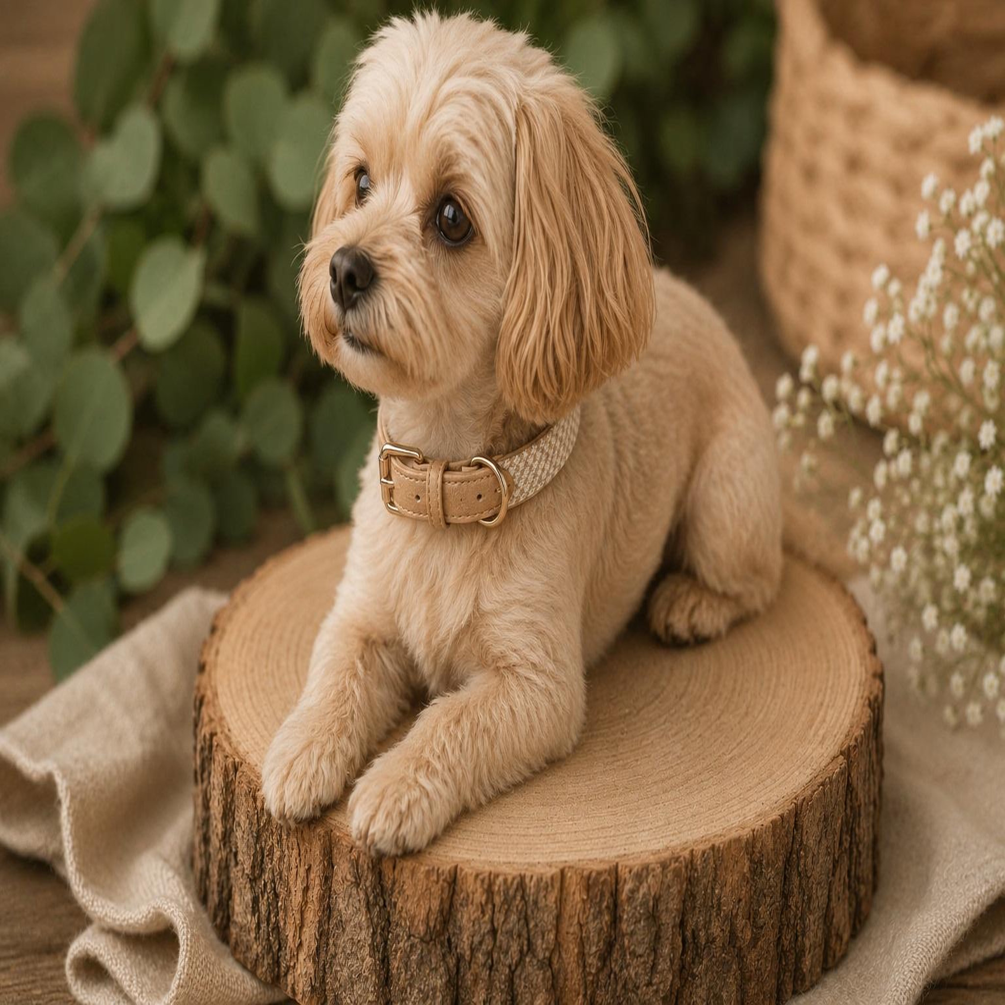 Voir la diapositive 2 : Eden Chien collier lara beige