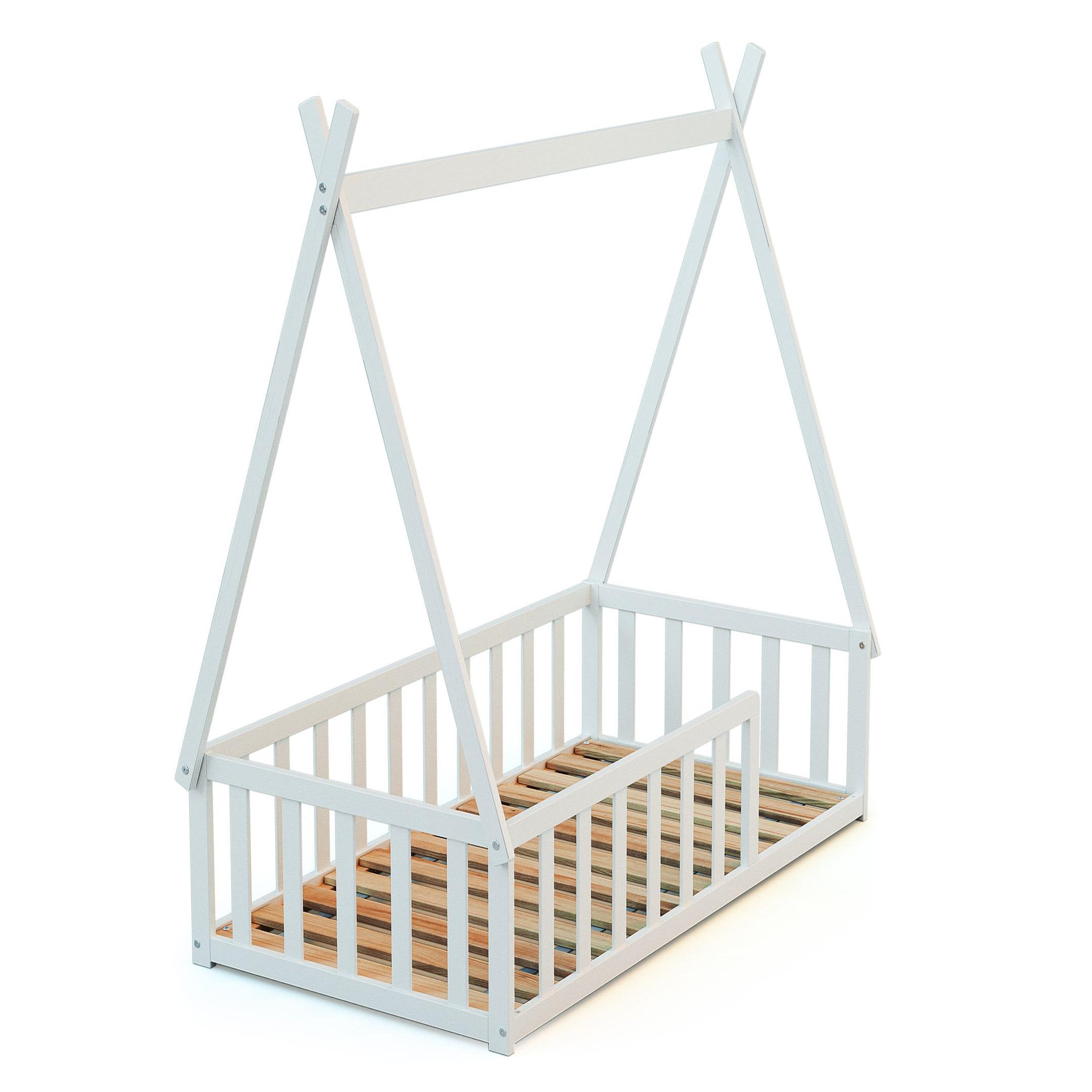 Voir la diapositive 2 : WEBABY Lit Tipi au sol  en bois