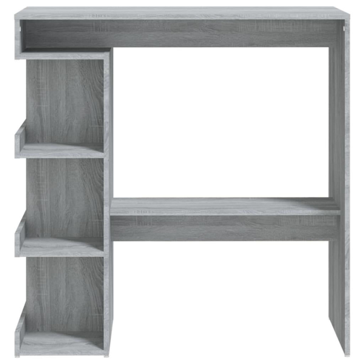 VIDAXL Table de bar et etagere de rangement Sonoma gris 100x50x101,5cm