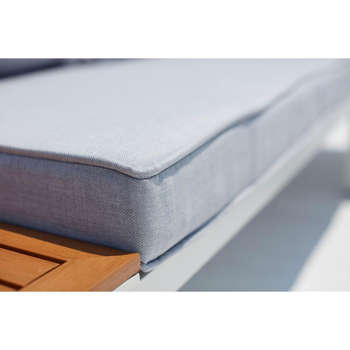 CONCEPT USINE Salon de jardin 4 places en aluminium et acier blanc et gris LOLEA