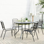 VIDAXL Ensemble de chaises de jardin empilables 5 pcs anthracite