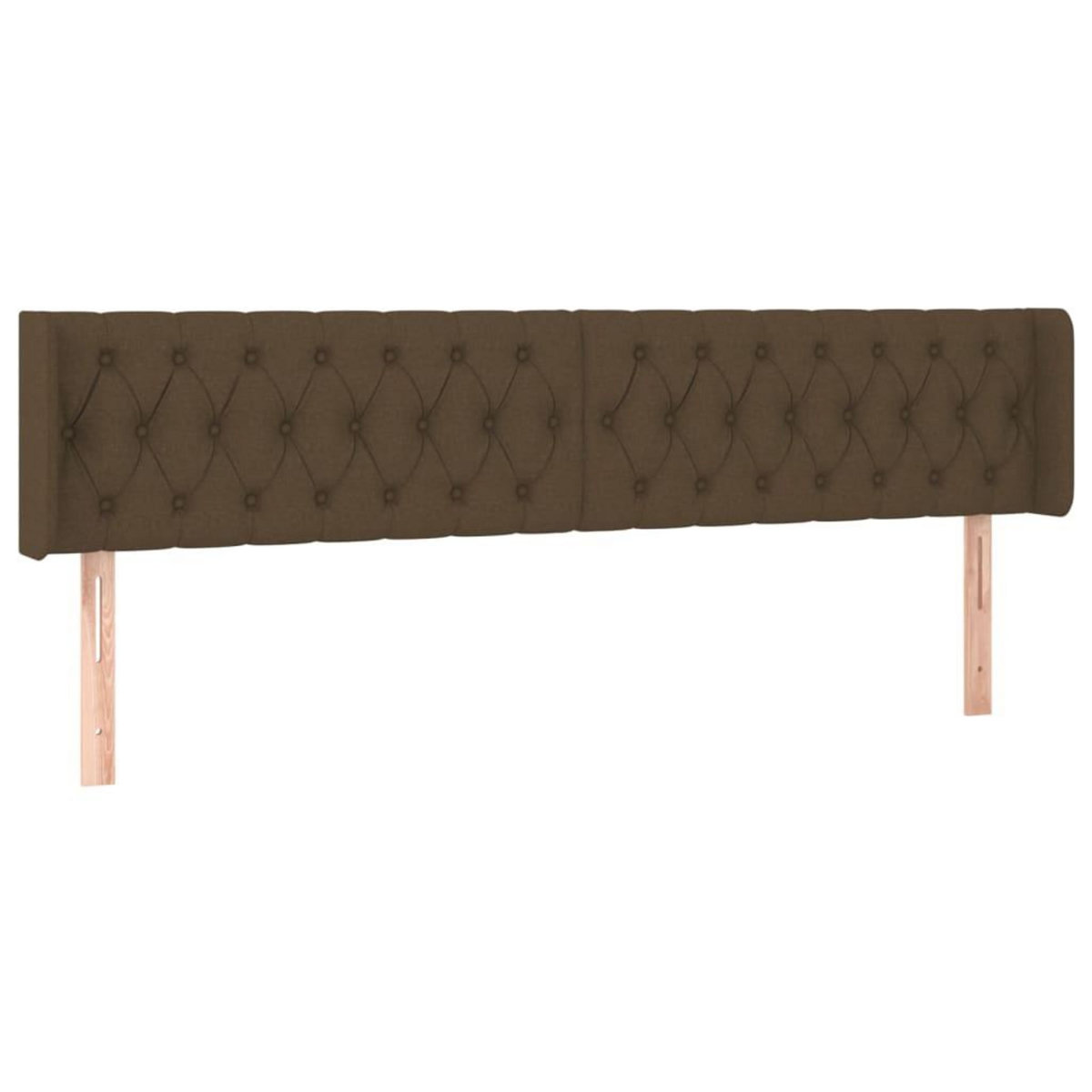 VIDAXL Tete de lit avec oreilles Marron Fonce 203x16x78/88 cm Tissu