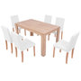 Voir la diapositive 3 : VIDAXL Table et chaises 7 pcs Cuir synthetique Chene Couleur creme