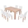 Voir la diapositive 3 : VIDAXL Table et chaises 7 pcs Cuir synthetique Chene Couleur creme