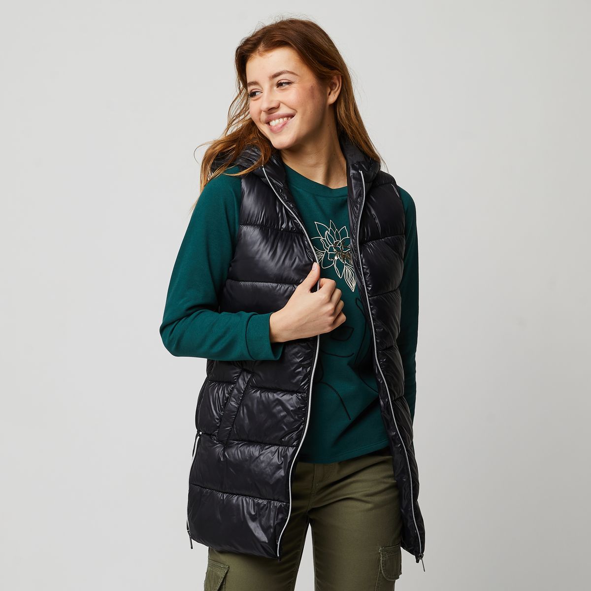 INEXTENSO Doudoune sans manches noir femme
