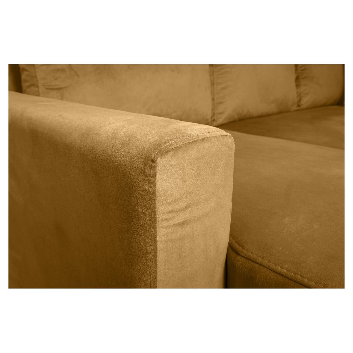 Canapé d'angle réversible convertible avec coffre en tissu ou velours GERALDINE 