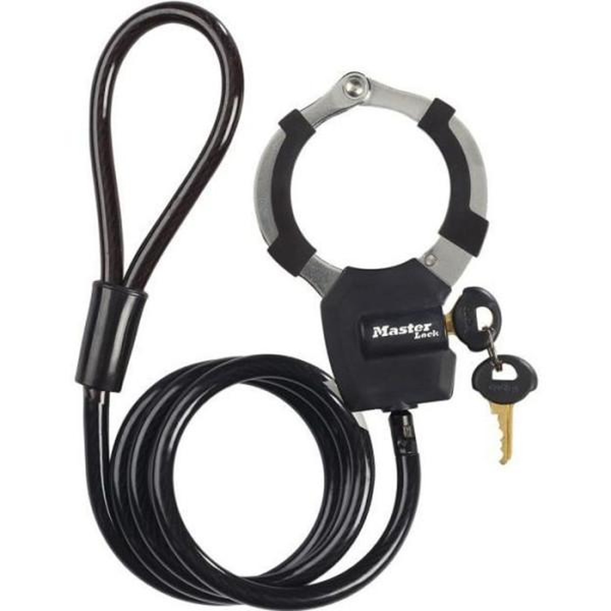 Master lock Antivol a Clé avec Menotte - Master Lock 8275EURDPRO - 1m - Idéal pour trottinettes - Noir