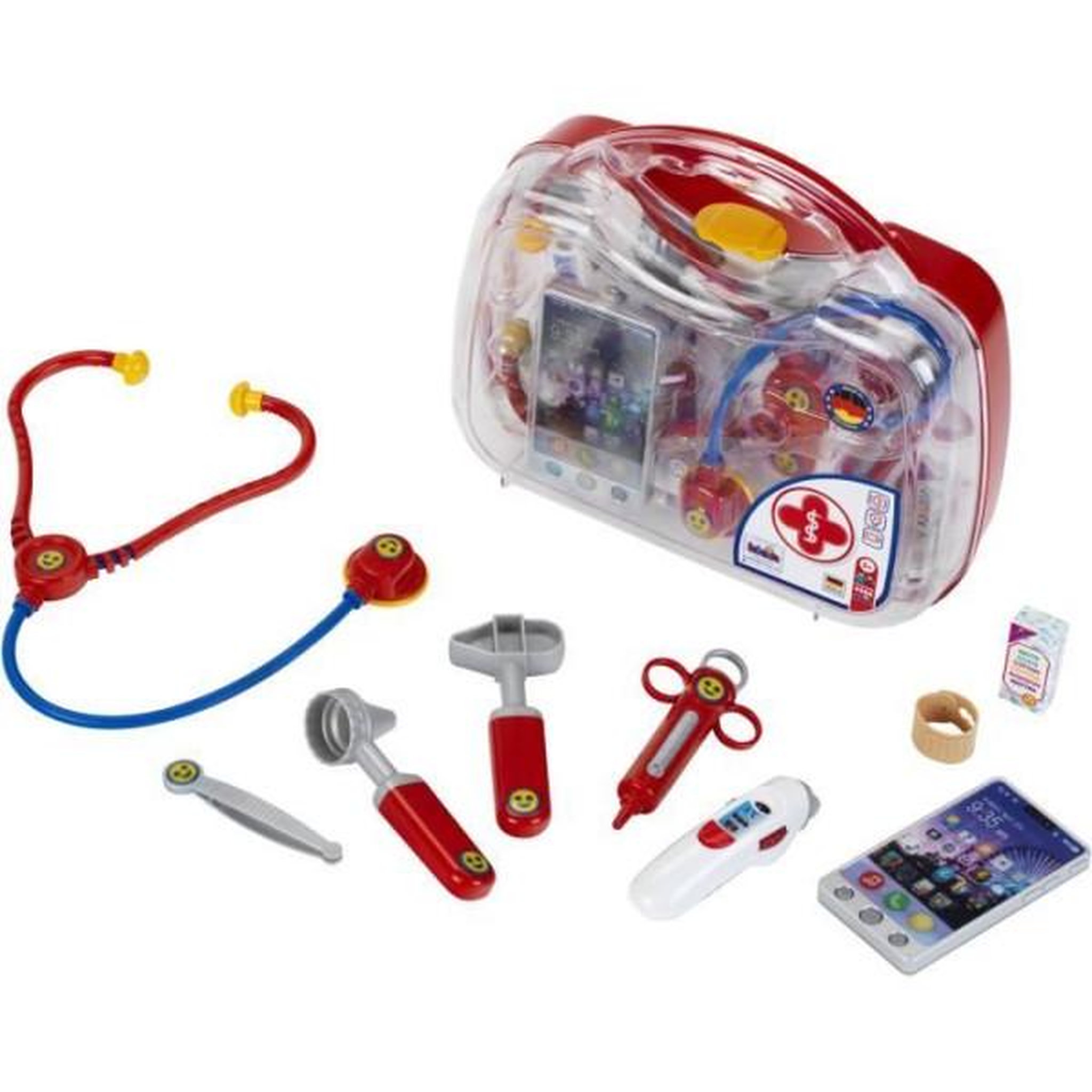 Voir la diapositive 4 : Klein Mallette docteur avec smartphone et thermometre électroniques - klein - 4368 - mixte - 3 ans - rouge