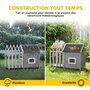 Voir la diapositive 6 : PAWHUT Niche villa pour chien sur pied - terrasse, claustra, auvent, porte, fenêtre, toit bitumé - bois blanc gris