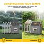 Voir la diapositive 6 : PAWHUT Niche villa pour chien sur pied - terrasse, claustra, auvent, porte, fenêtre, toit bitumé - bois blanc gris