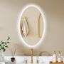 Voir la diapositive 2 : HOMCOM Miroir salle de bain LED design ovale 50 x 80 cm anti-buée dimmable tactile réglable verre trempé