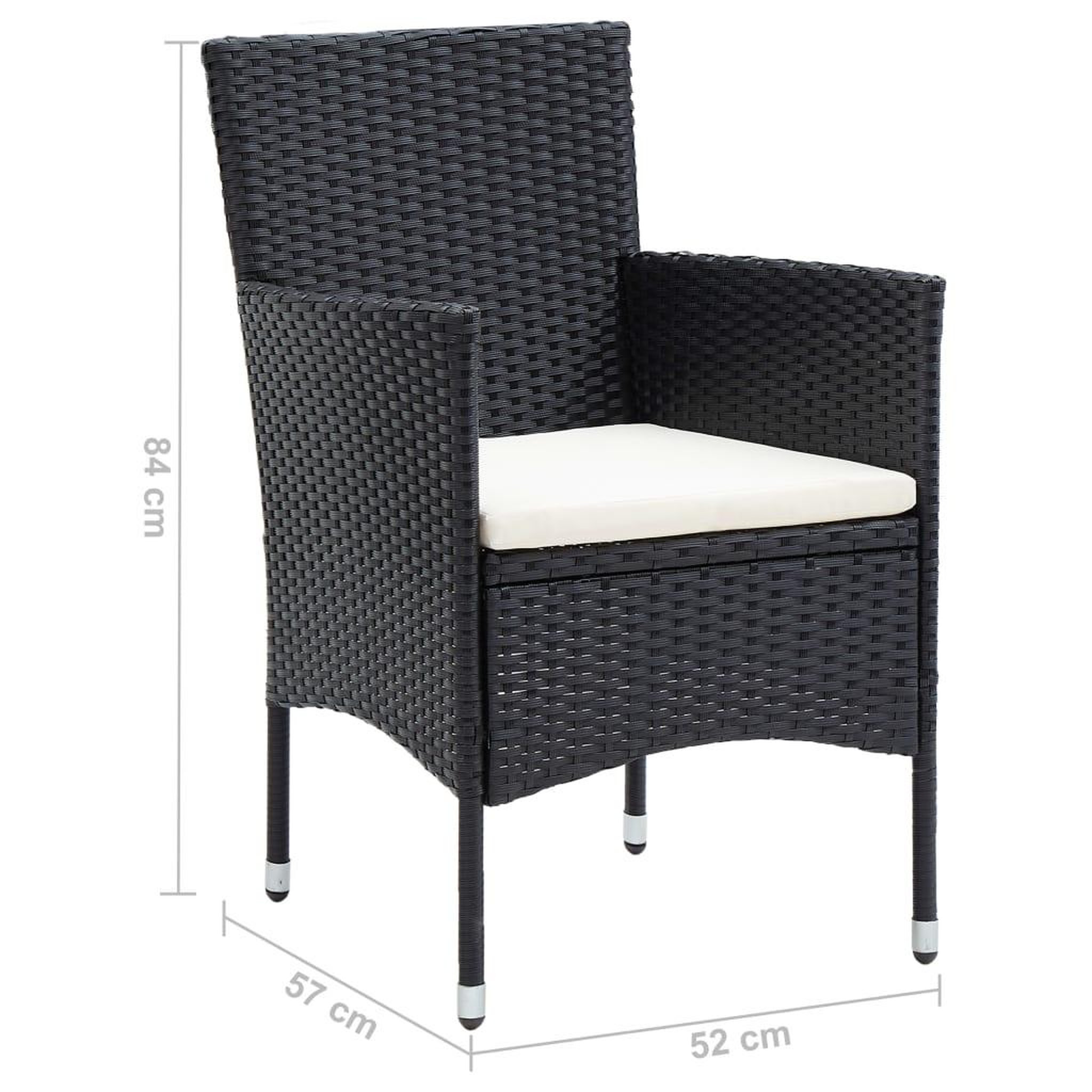 Voir la diapositive 6 : VIDAXL Chaises a manger de jardin lot de 4 Resine tressee Noir