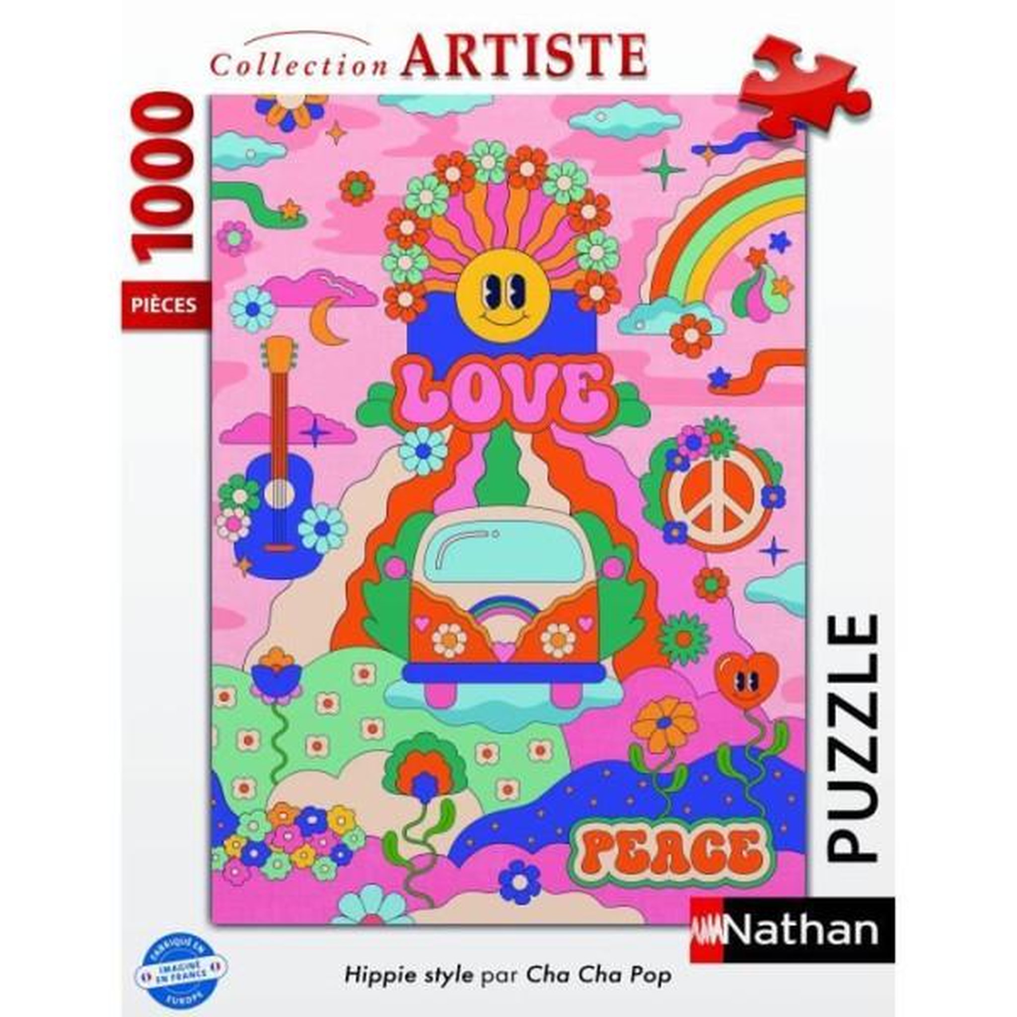 Voir la diapositive 2 : RAVENSBURGER Puzzle 1000 pieces hippie style / cha cha pop, des 14 ans, puzzle de qualité supérieure, collection artiste, 12001443, nathan