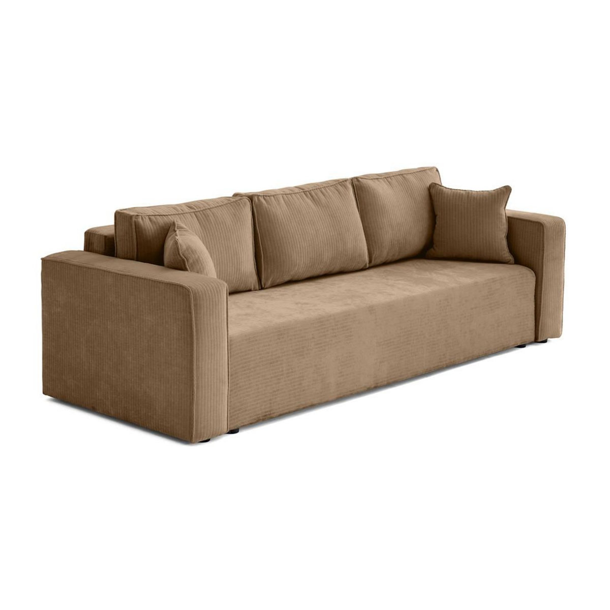 BEST MOBILIER Topaze - canapé 3 places - convertible avec coffre - en velours côtelé plat