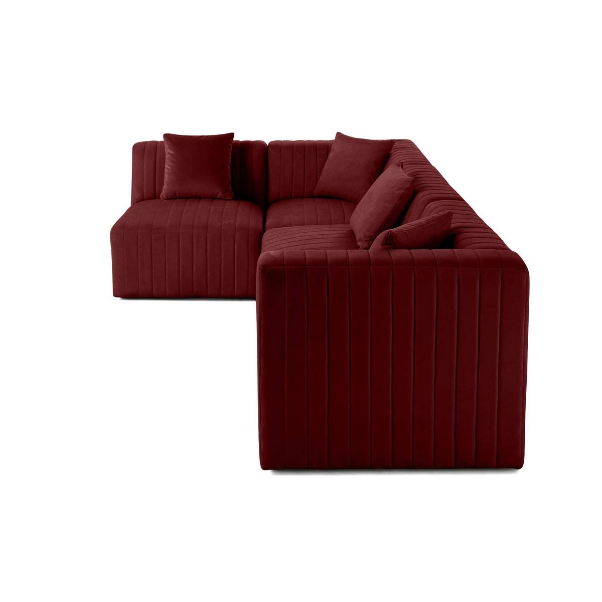 LISA DESIGN Nova - canapé modulable d'angle gauche - 5 places - en velours