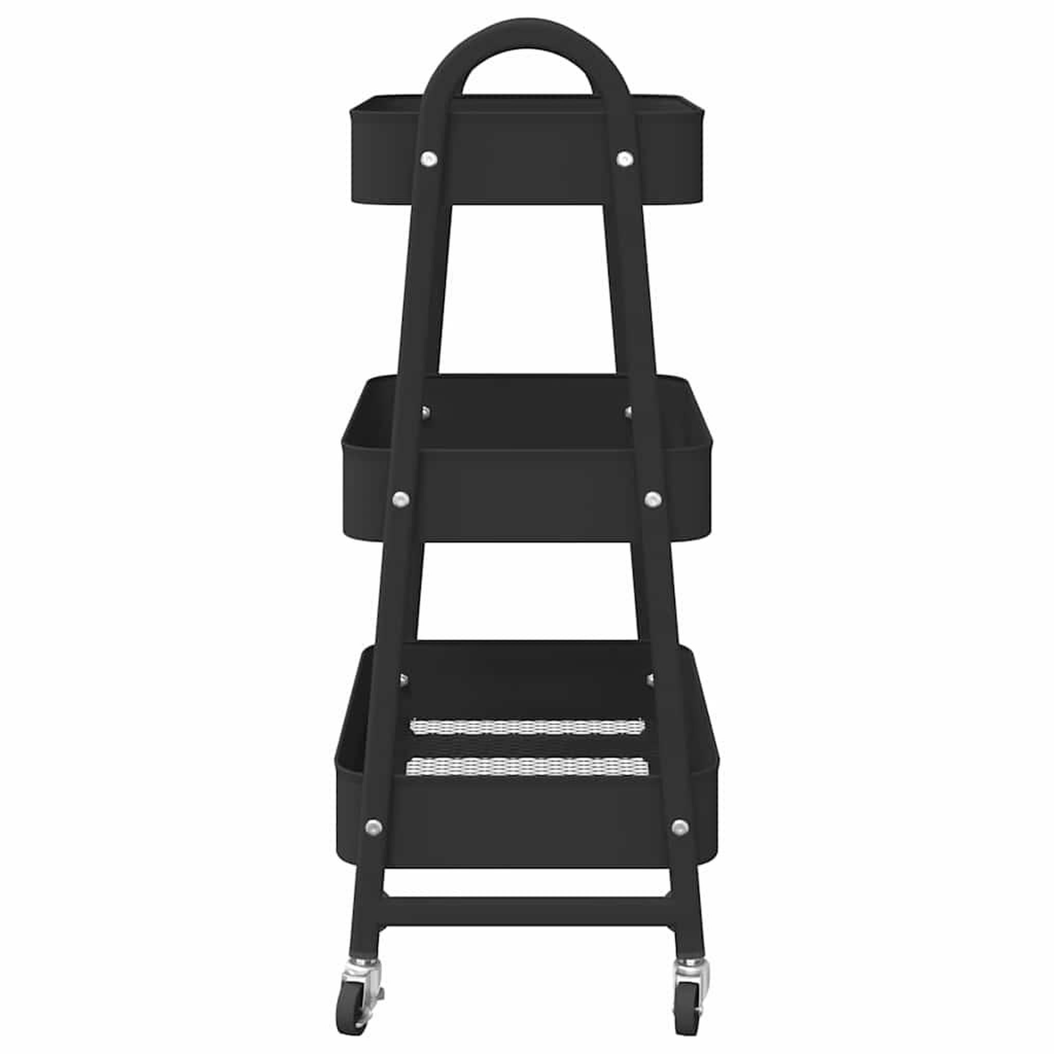 Voir la diapositive 5 : VIDAXL Chariot de rangement a 3 niveaux noir 42x41,5x77 cm acier
