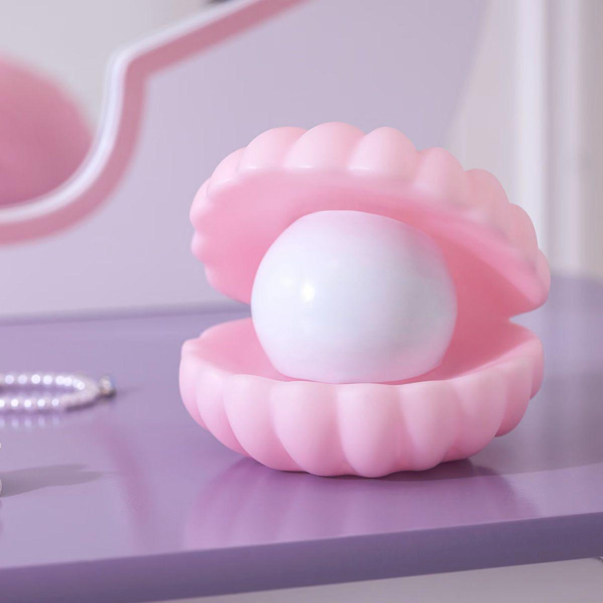Voir la diapositive 3 : Atmosphera Kids Veilleuse Enfant Coquillage  Sirène  11cm Rose