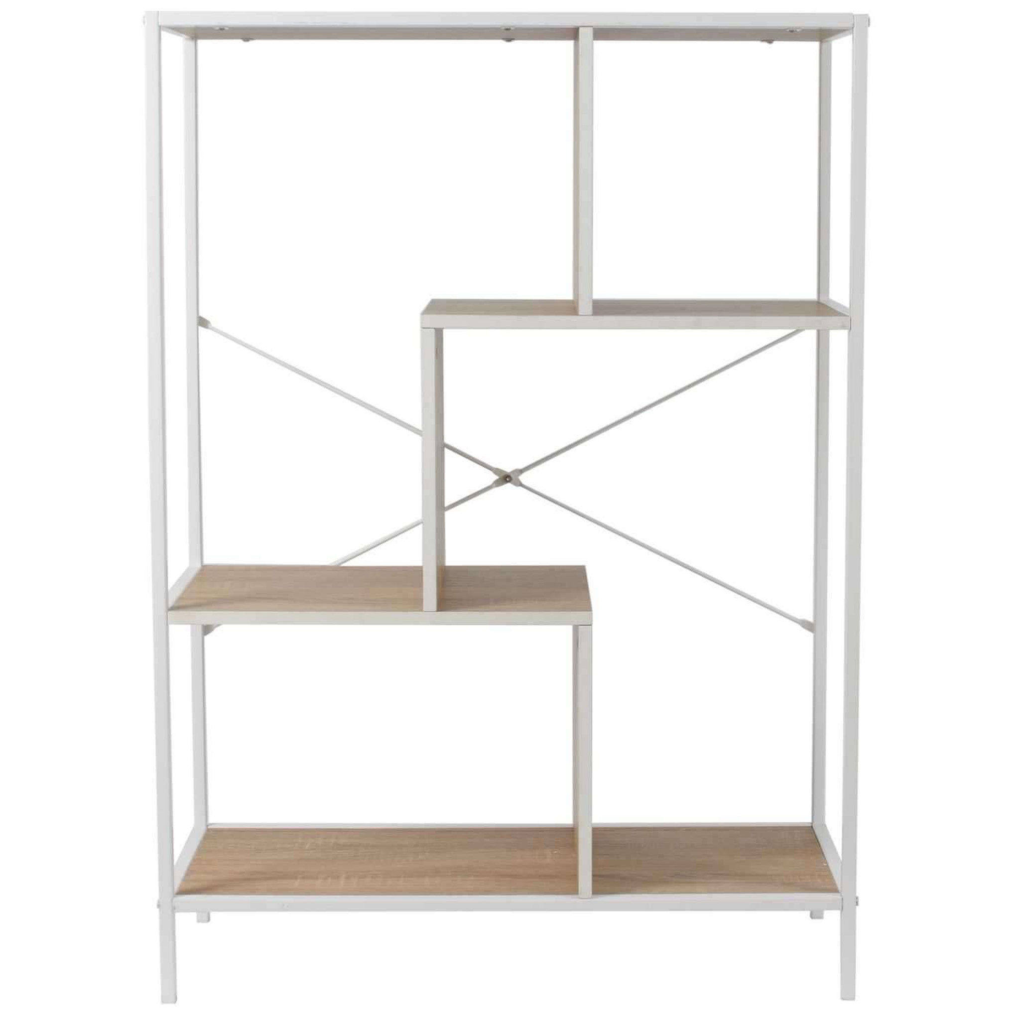 Voir la diapositive 3 : The Home Deco Factory Etagère en bois et métal EDISON - H. 113 cm - Blanc et marron