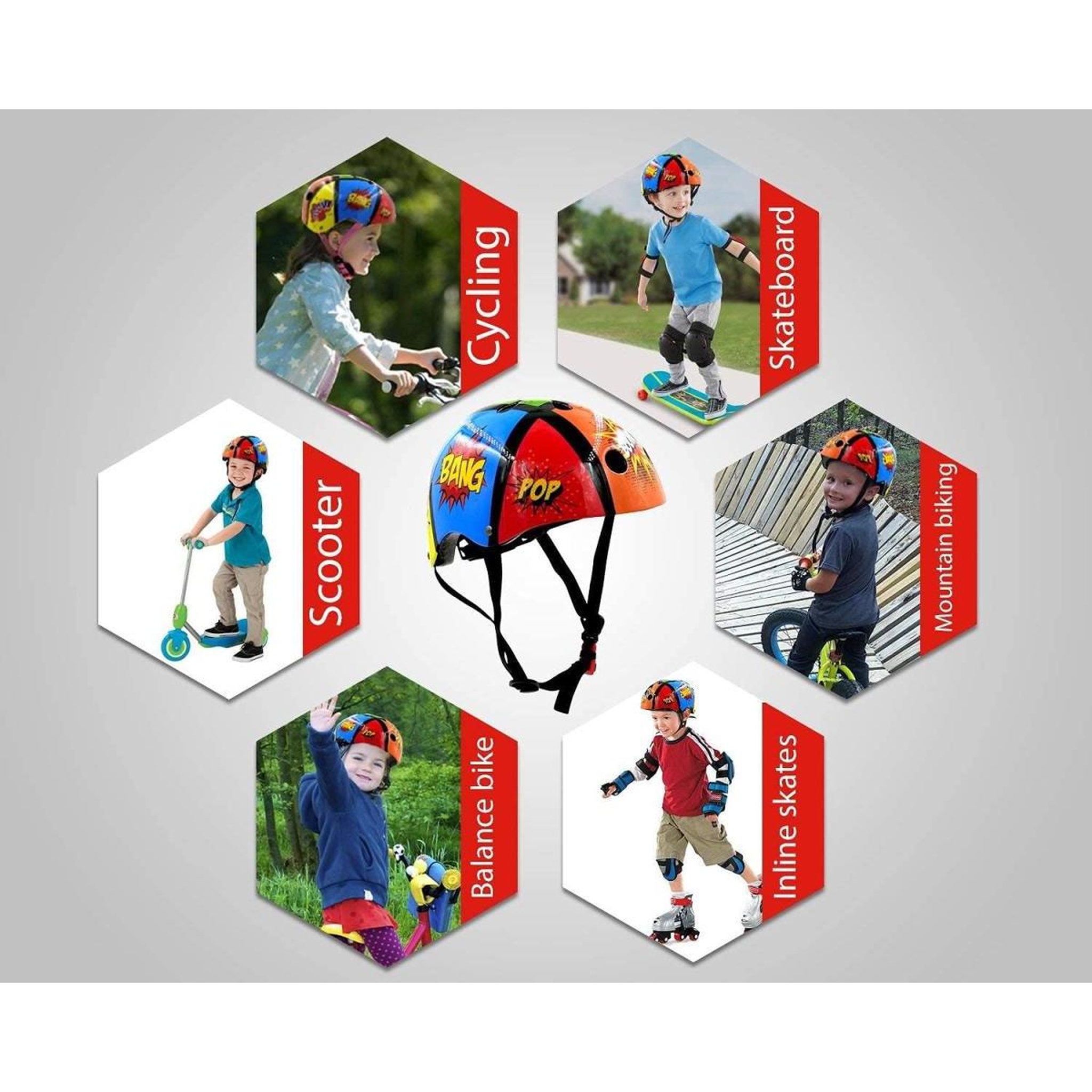 Voir la diapositive 3 : Kiddimoto Casque de vélo cartoon multicolore