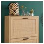 Voir la diapositive 6 : Meuble À Chaussures Cannage Et Décor Bois 3 Portes - L60 cm AMANDINE