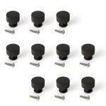 EMUCA SRL Lot de 10 boutons pour meubles Argos -  diamètre 30mm -  Aluminium -  Peint en noir