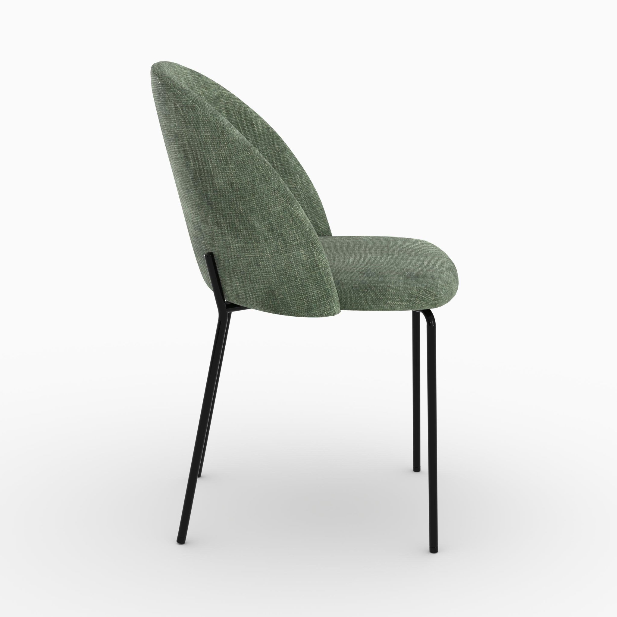 Voir la diapositive 6 : MAISON PAVANE Lot de 2 chaises en tissu texturé vert sapin-karl