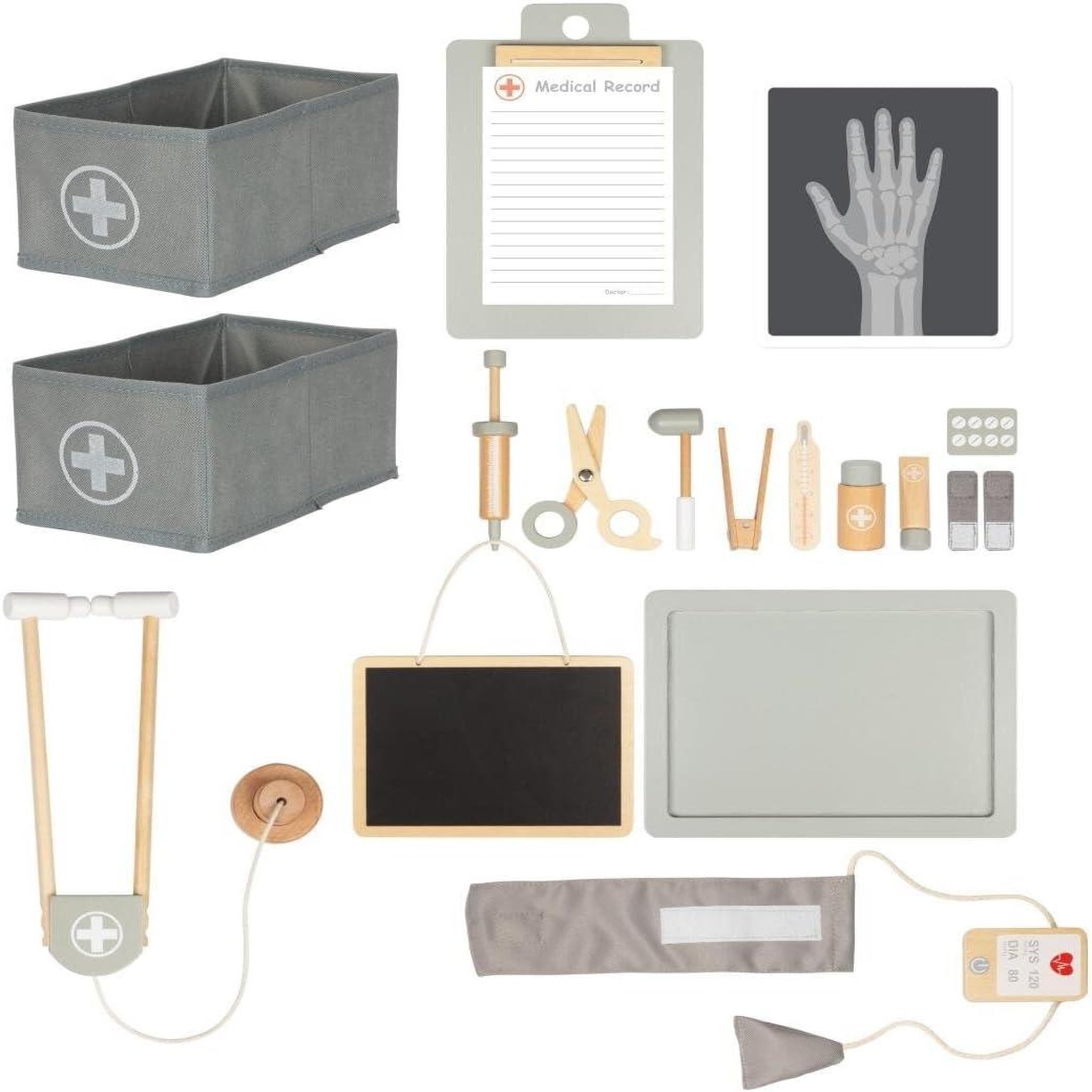 Voir la diapositive 5 : MAMABRUM Jeux Imitation Docteur Bois +Accessoires, Cabinet médical, Malette Docteur et Accessoires