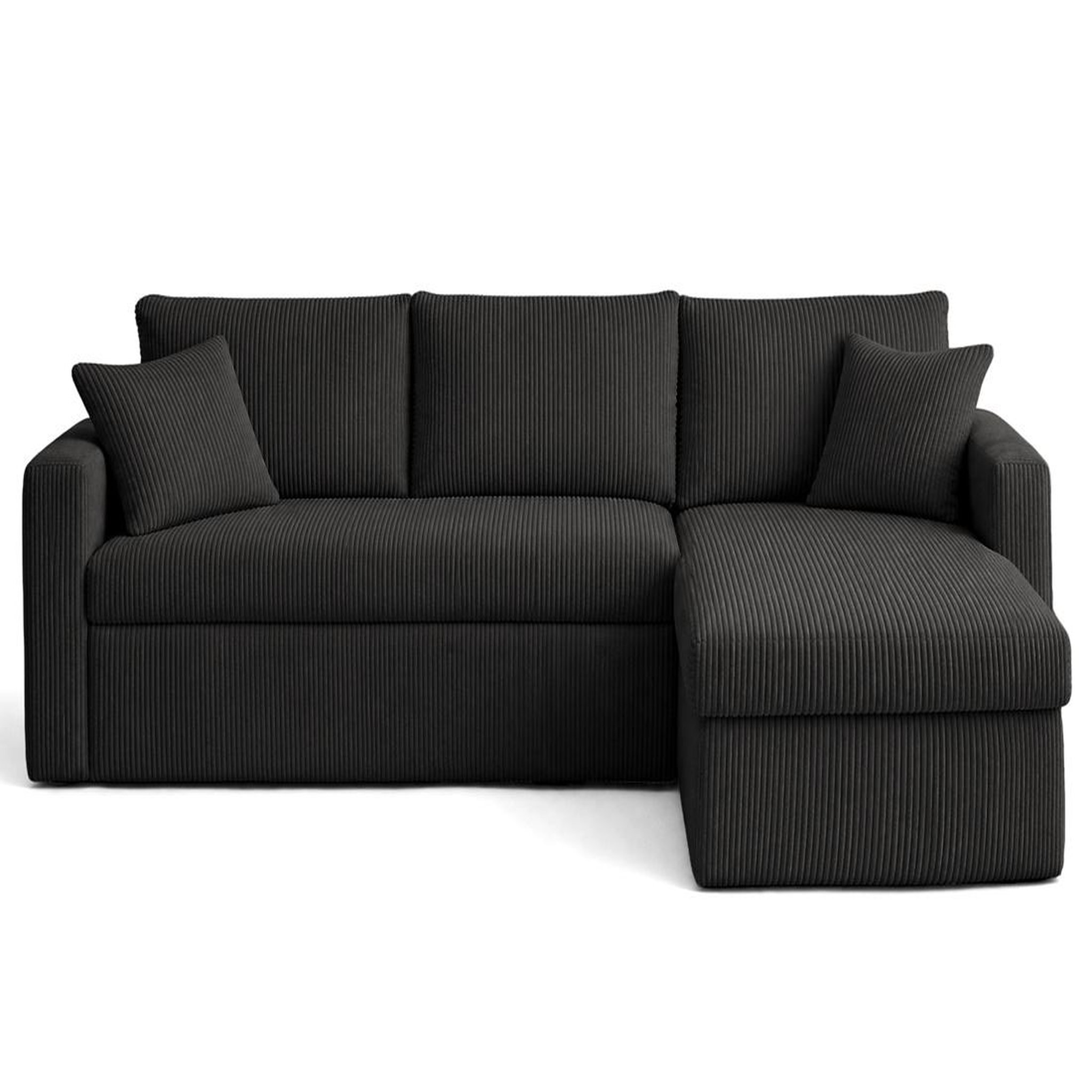 Voir la diapositive 1 : BEST MOBILIER Cyrus - canapé d'angle réversible 4 places - convertible avec coffre - en velours côtelé