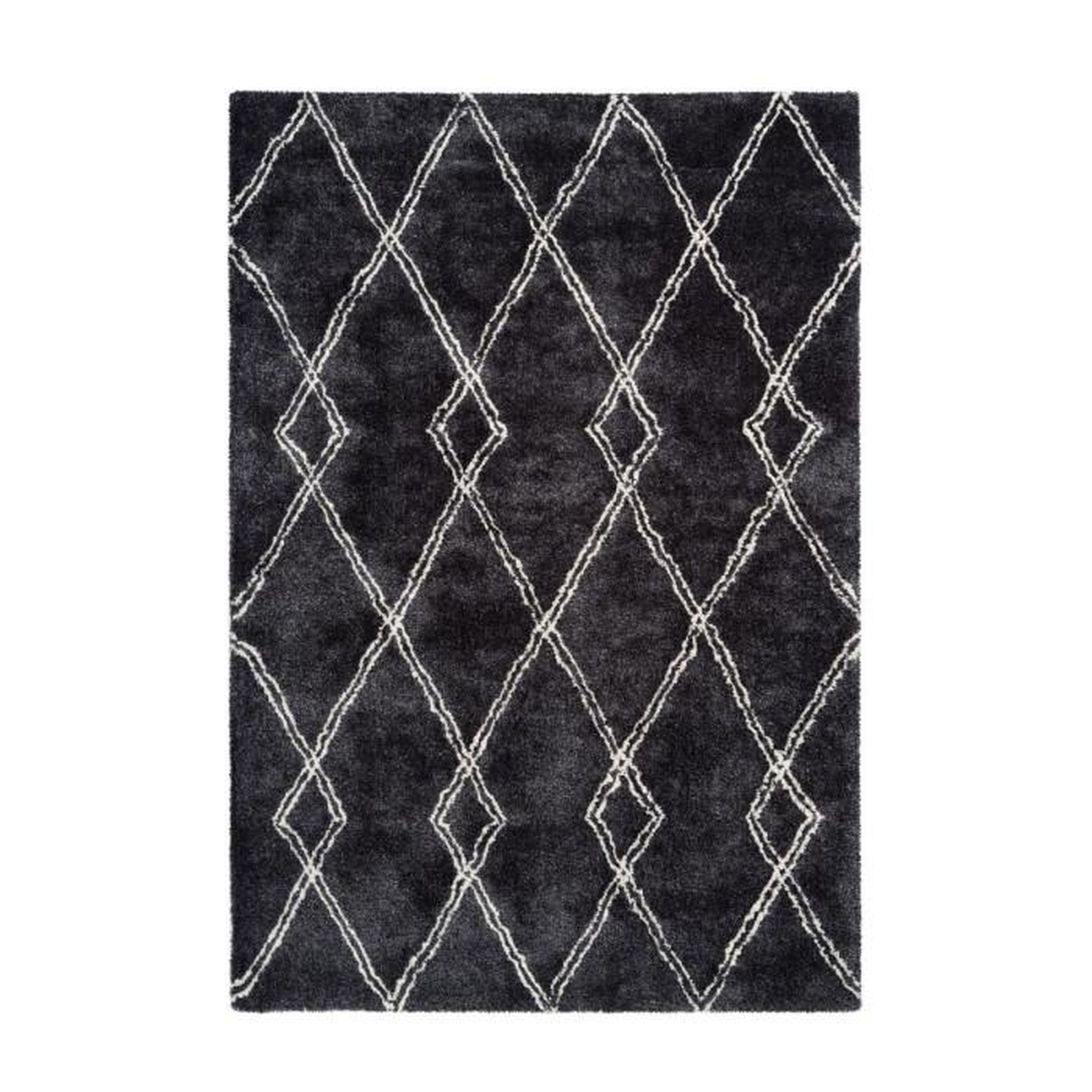Paris Prix Tapis Imprimé Géométrique  Orlando  Anthracite. Coloris disponibles : Gris