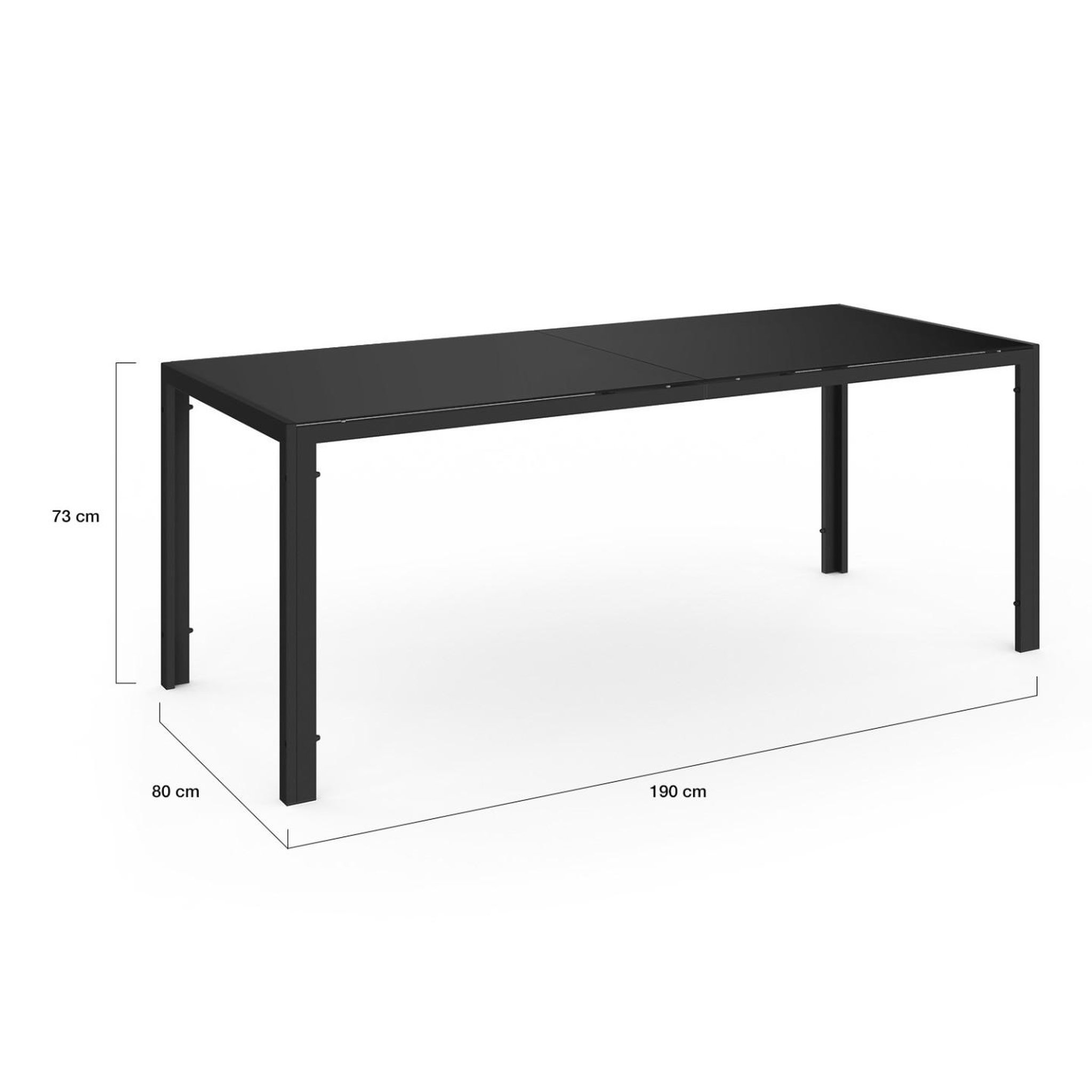 Voir la diapositive 5 : ID MARKET Salon de jardin madrid table 190 cm et 8 chaises empilables noires