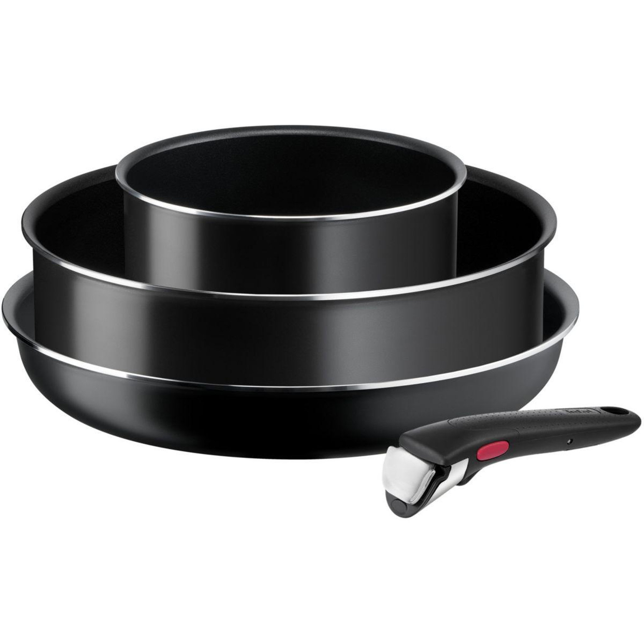 Voir la diapositive 1 : TEFAL Batterie de cuisine Ingenio Easy Cook N Clean Black 4 pcs L1539002