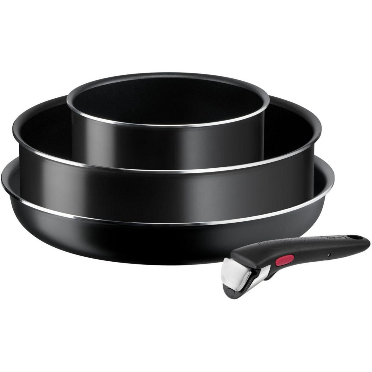 TEFAL Batterie de cuisine Ingenio Easy Cook N Clean Black 4 pcs L1539002