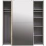 Voir la diapositive 4 : MARKET24 Armoire 2 portes coulissantes avec miroir - Chene sonoma - L 170,3 x P 61,2 x H 190,5 cm - ULOS