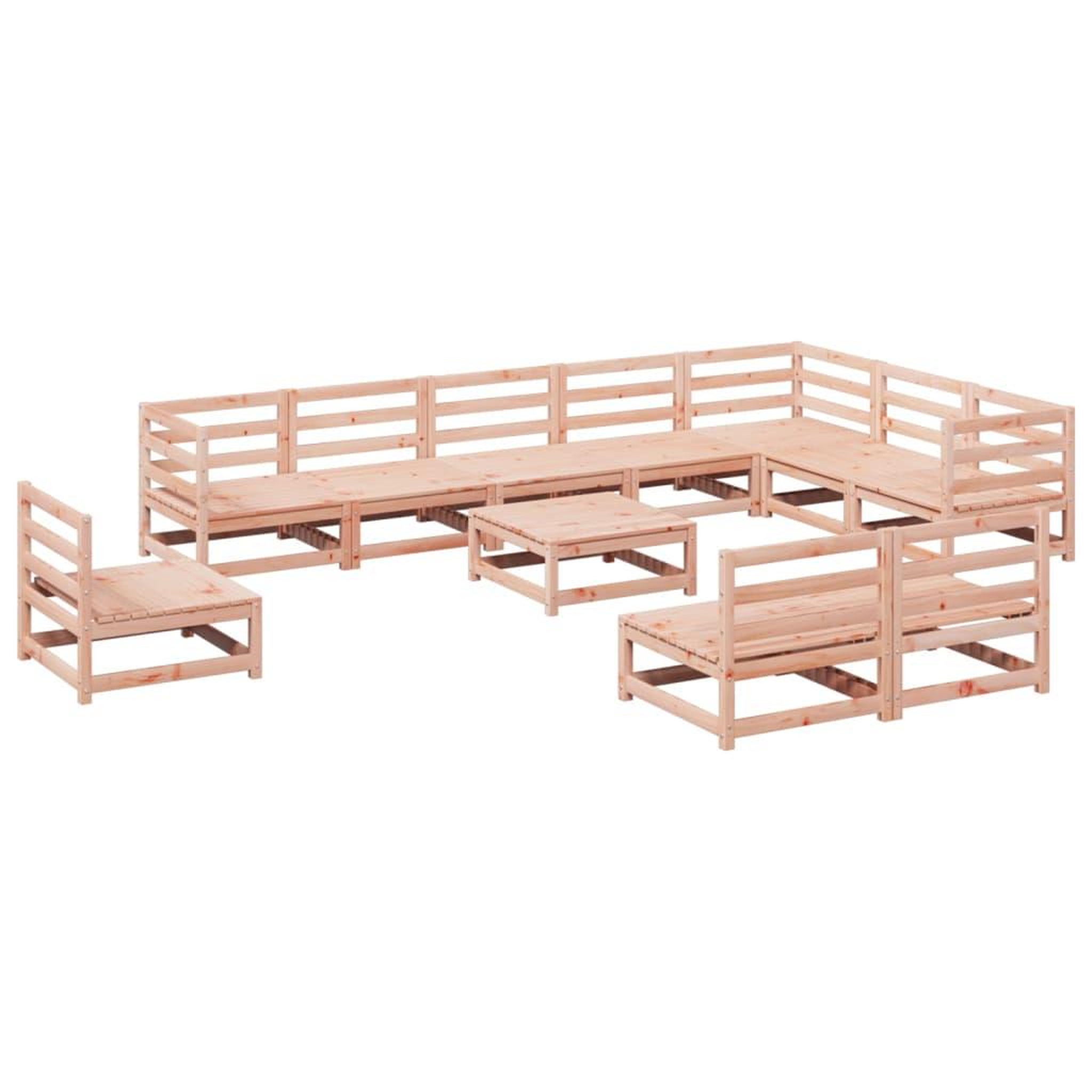 Voir la diapositive 2 : VIDAXL Salon de jardin 11 pcs bois massif sapin de douglas